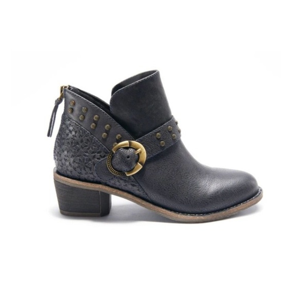 NWT Halsa Footwear‎ Melania Leather Ankle Boot in Navy  Women's Size 9